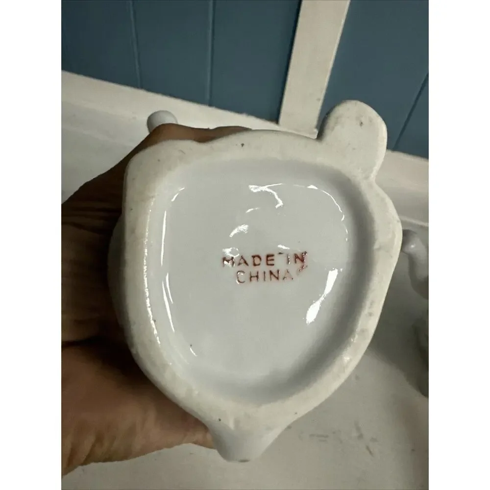 Vintage Oriental‎ Ceramic Kitty Fat Cat Teapot Tea Pot Made In China